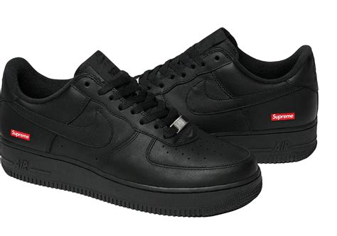 nike air force supreme zwart|air force 1 low supreme black.